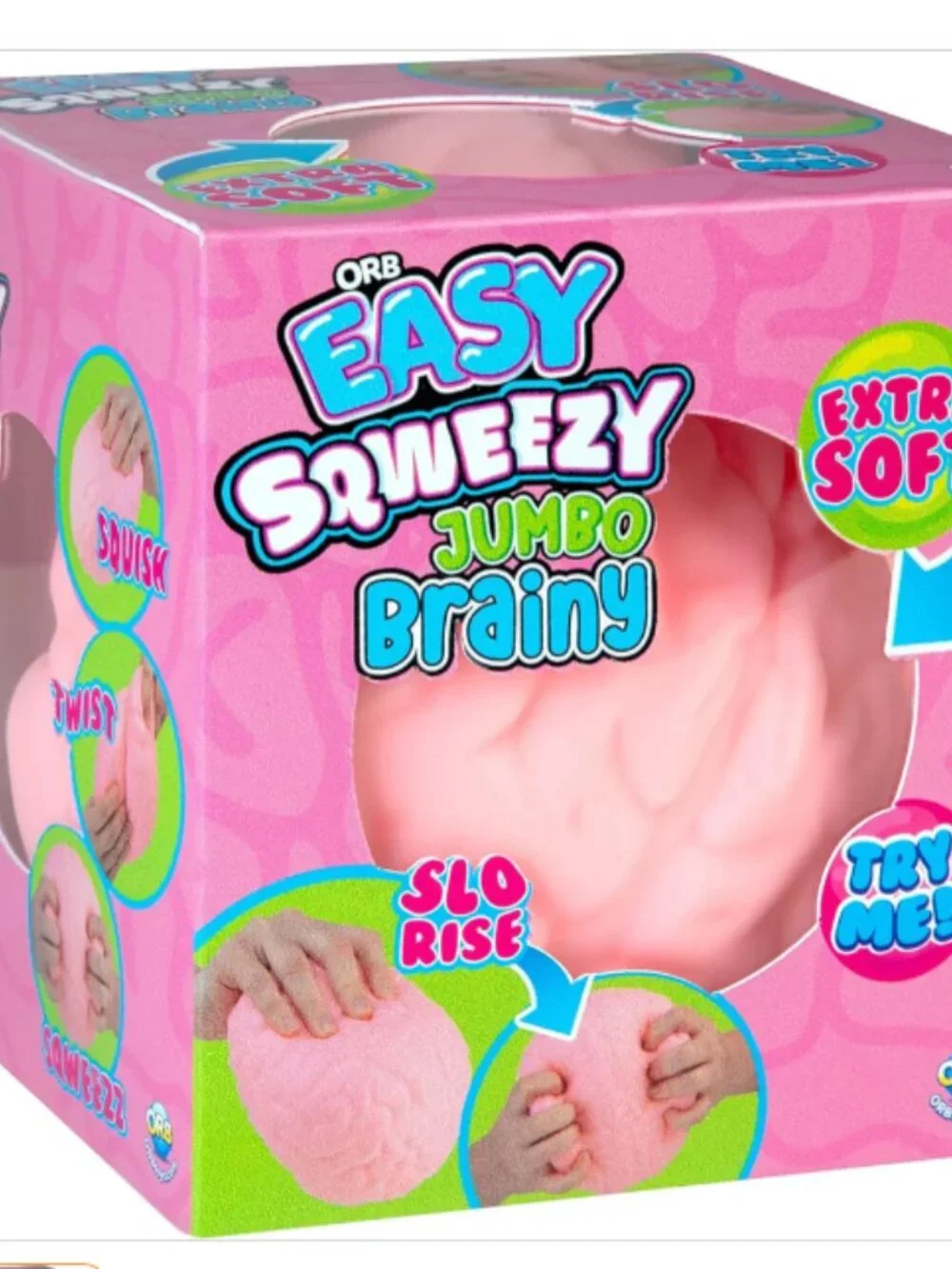 ORB - Easy Sqweezy Jumbo Brainy (Brain)- Squishy- NEW IN BOX
